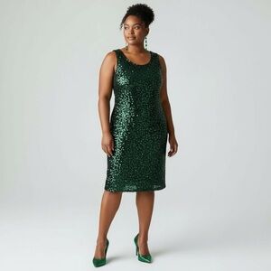 Green Sequin holiday dress